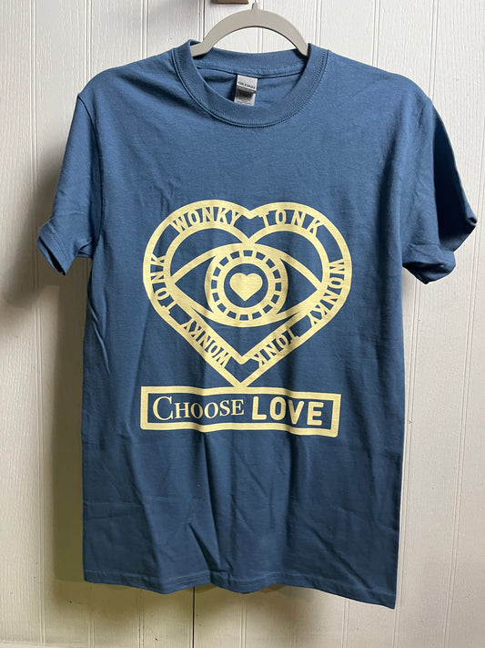 3 Love wins heart blue tshirt XL